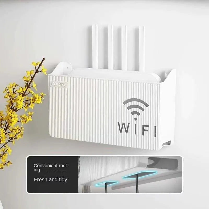 Wall Mount WiFi Router Stand 3Pcs ABS White Modern