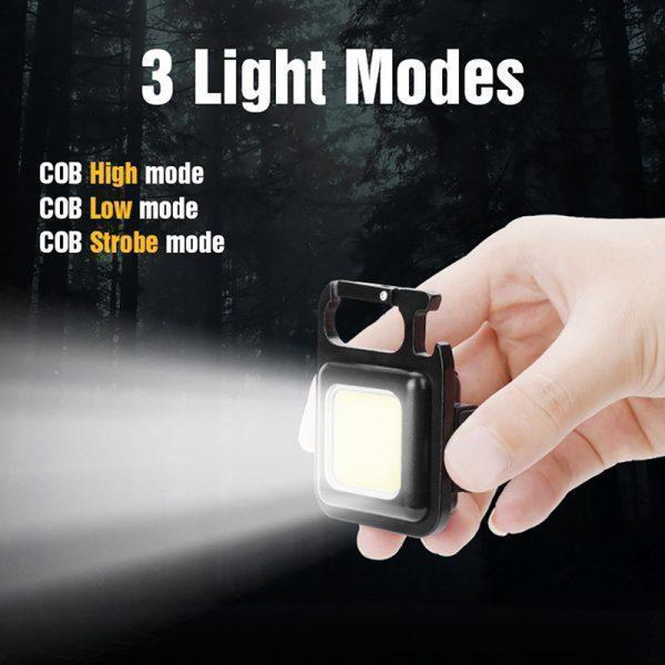 Rechargeable Type C Flashlight Black 500mAh Portable Camping