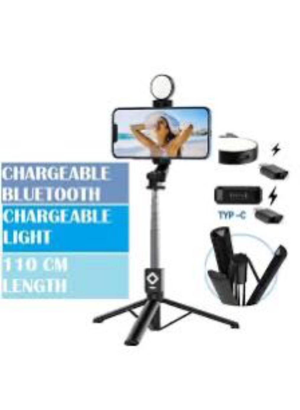 Portable Bluetooth Selfie Stick with LED Light & Tripod