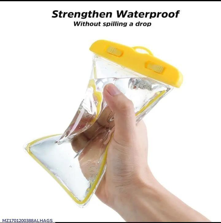 Waterproof Phone Pouch Transparent Silicone Yellow Strap