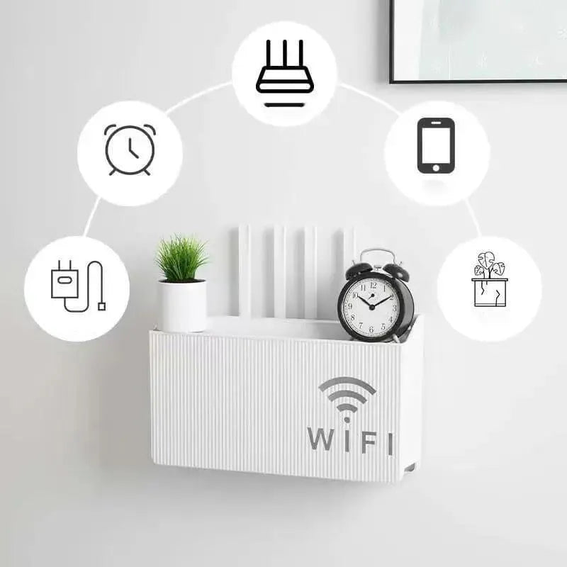 Wall Mount WiFi Router Stand 3Pcs ABS White Modern