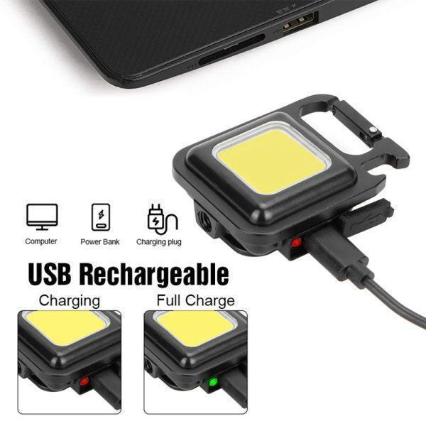 Rechargeable Type C Flashlight Black 500mAh Portable Camping